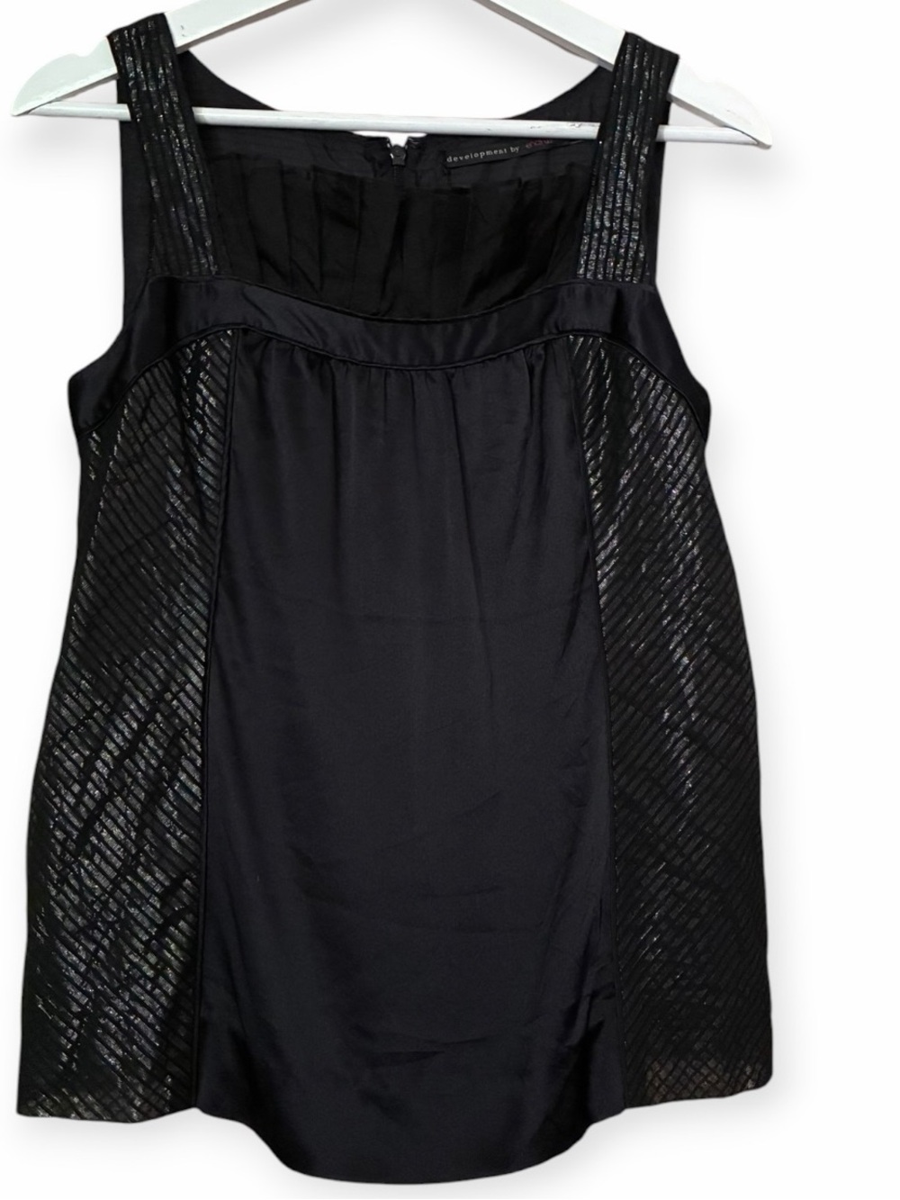 Development By Erica Daves Black Silk  Satin-Top